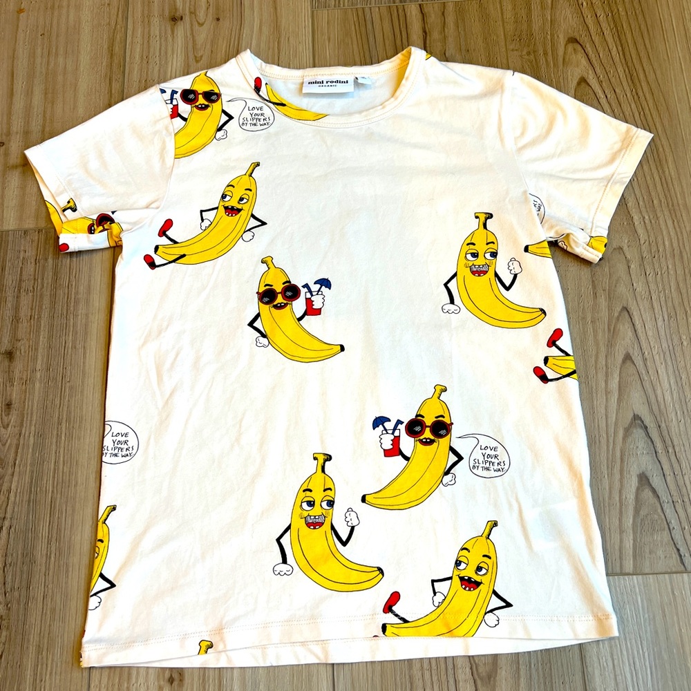Mini Rodini Organic Kids Boys Girls Banana T-shirt